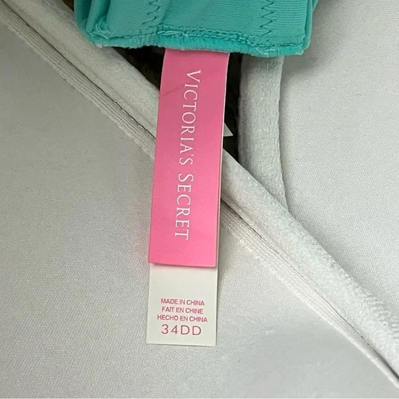 Victoria Secret Blue Strapless Underwire Swim Top Beach Coastal 34DD - Picture 6 of 7